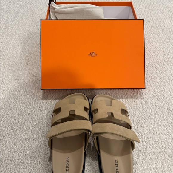 Brand New Never Worn - Hermes Chypre Sandals - Beige - Picture 2 of 4